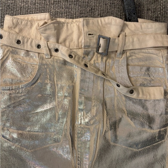 NWOT Zara Metallic Silver High-Waisted Midi Skirt – Size Small - Picture 8 of 15